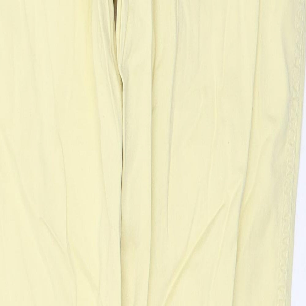 NEXT Womens Yellow Cotton Straight Jeans Size 10 L28 in Regular Button