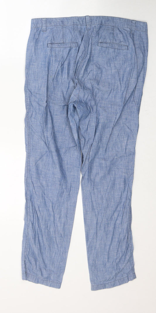 Gap Womens Blue Cotton Straight Jeans Size 8 L27 in Regular Button