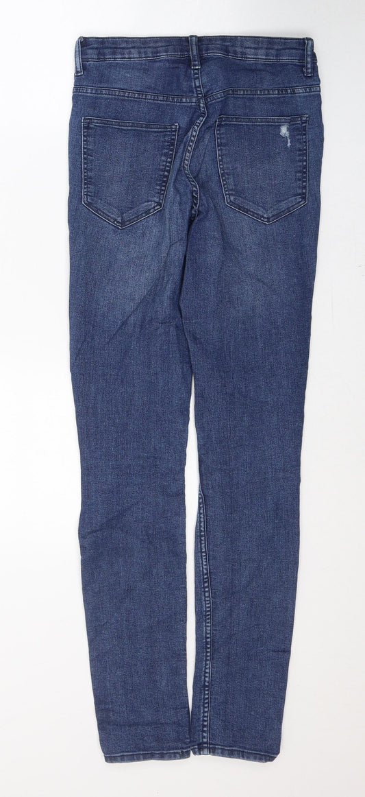 Divided by H&M Womens Blue  Cotton Skinny Jeans Size 8 L29 in Regular Button