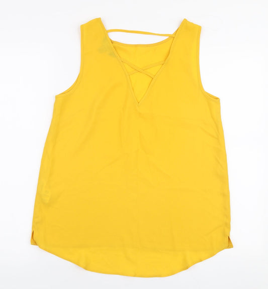 Womens UK Size 10 Dorothy Perkins Yellow Camisole Blouse