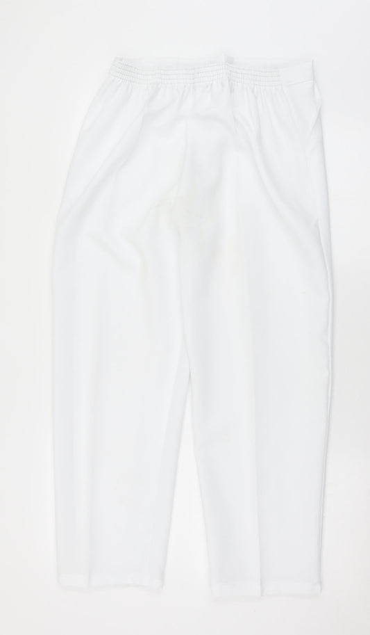 Womens UK Size 16 Preworn Regular Fit White Trousers