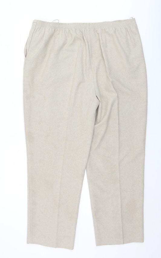 BM Womens Beige Polyester Trousers Size 20 L29 in Regular