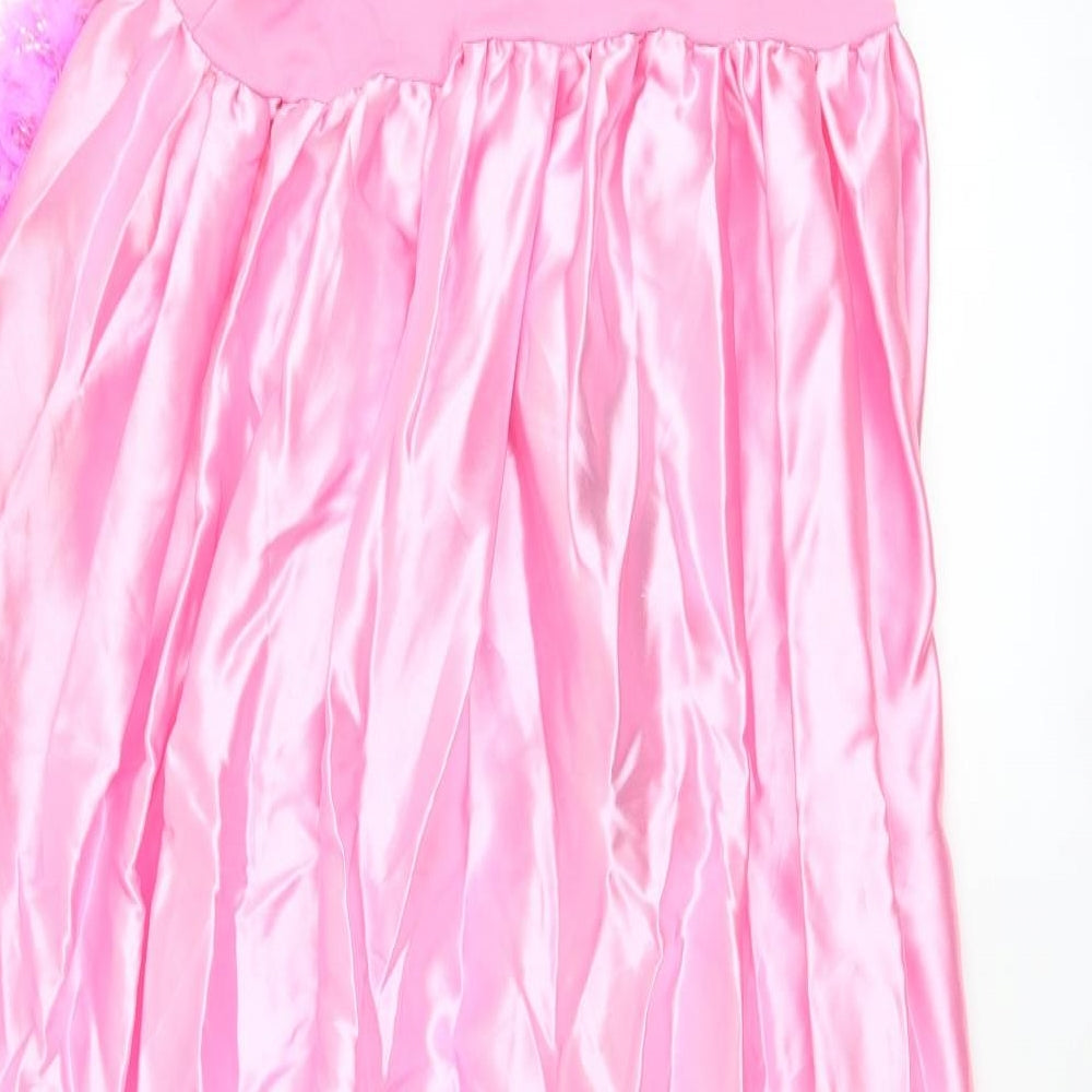 Smiffys Womens Pink Polyester Wrap Dress Size M Round Neck - Fancy Dress