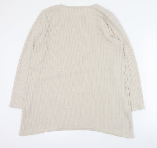 Beloved Womens Beige Round Neck Polyester Pullover Jumper Size 2XL
