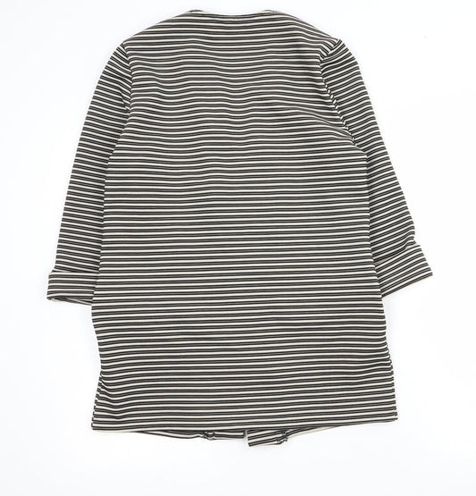 M&Co Womens Black Striped Jacket Blazer Size 12