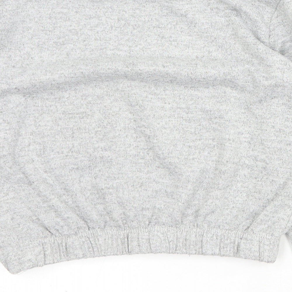 Matalan Girls Grey Round Neck Polyester Pullover Jumper Size 9 Years Pullover