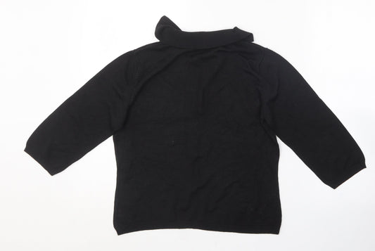Womens UK Size 18 Essentials Black Cardigan Jumper