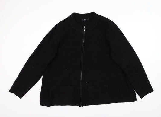 Womens UK Size XL BM collection Black Full Zip Jumper