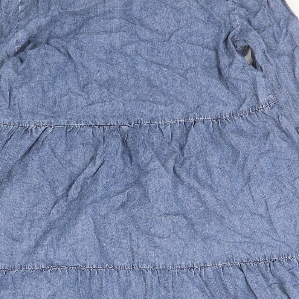 Velvet Heart Womens Blue Shirt Dress Size S Collared Button