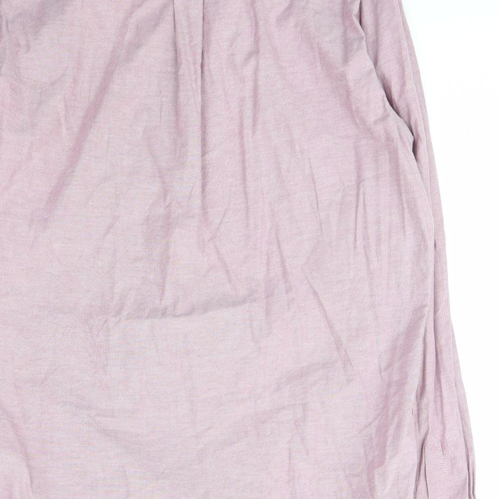 Burton Menswear Mens Purple Cotton Button-Up Size L Collared Button