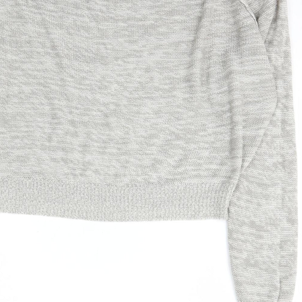 Red London Womens Grey Boat Neck Acrylic Pullover Jumper Size L