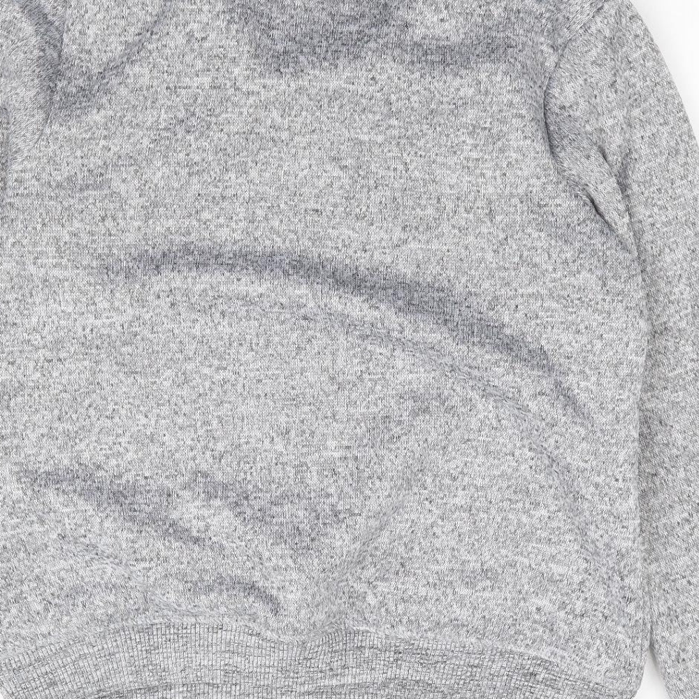 TU Womens Grey V-Neck Polyester Pullover Jumper Size 14 - Fur Lined