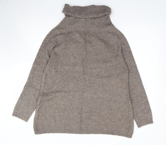 Preworn Womens Brown Roll Neck Acrylic Pullover Jumper Size M