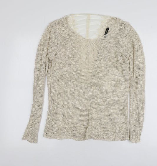 Womens UK Size L QED London Ivory Pullover Jumper