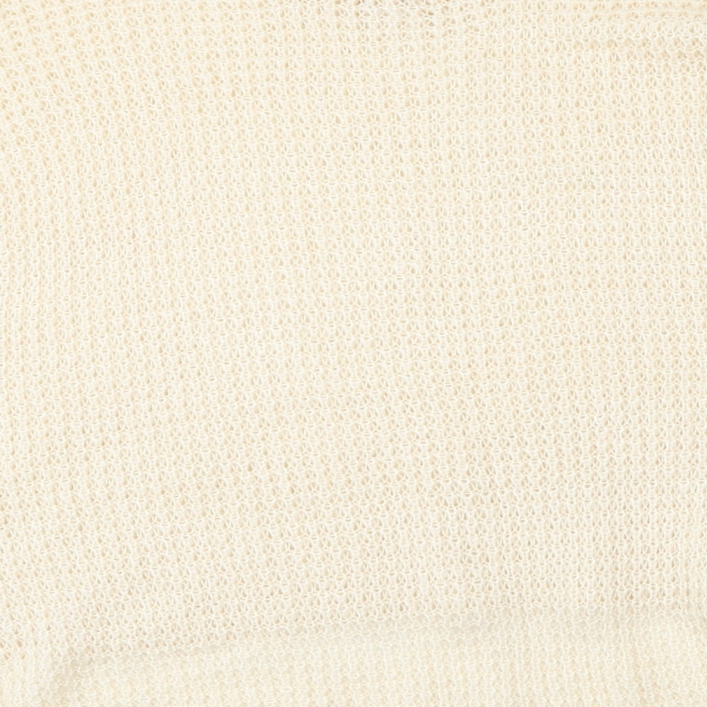 SheIn Womens Beige Round Neck Acrylic Pullover Jumper Size M