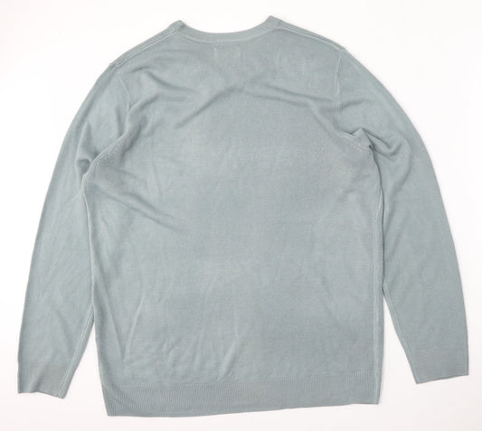 Womens UK Size XL Papaya Blue Pullover Jumper
