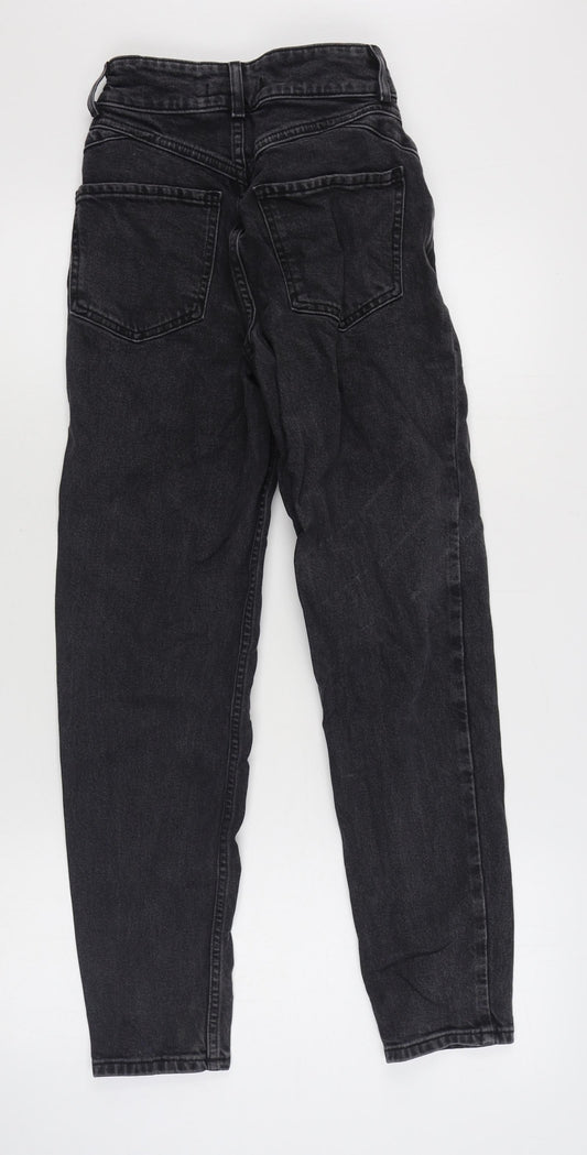 Denim & Co. Womens Black Cotton Straight Jeans Size 4 L29 in Regular Zip