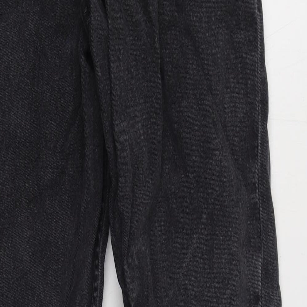 Denim & Co. Womens Black Cotton Straight Jeans Size 4 L29 in Regular Zip