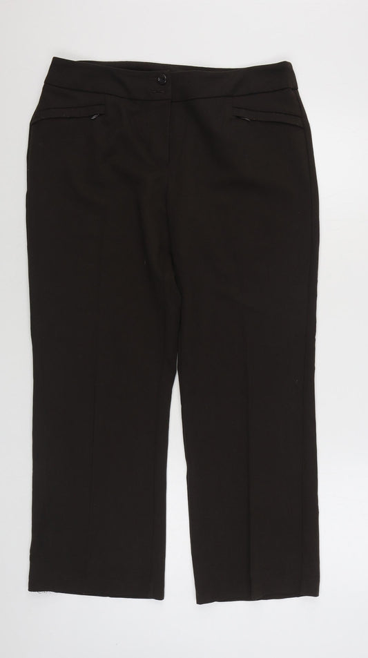 Womens UK Size 14 BHS Regular Fit Brown Trousers