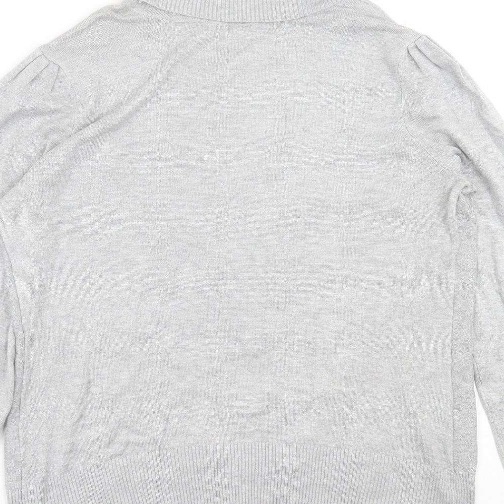 89th & Madison Womens Grey Roll Neck Viscose Pullover Jumper Size M