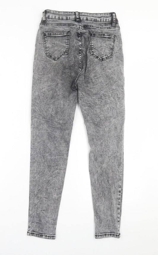 SheIn Womens Black Cotton Skinny Jeans Size XS L26 in Regular Button