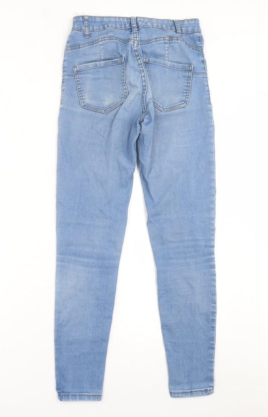 Denim & Co. Womens Blue Cotton Skinny Jeans Size 10 L28 in Regular Button