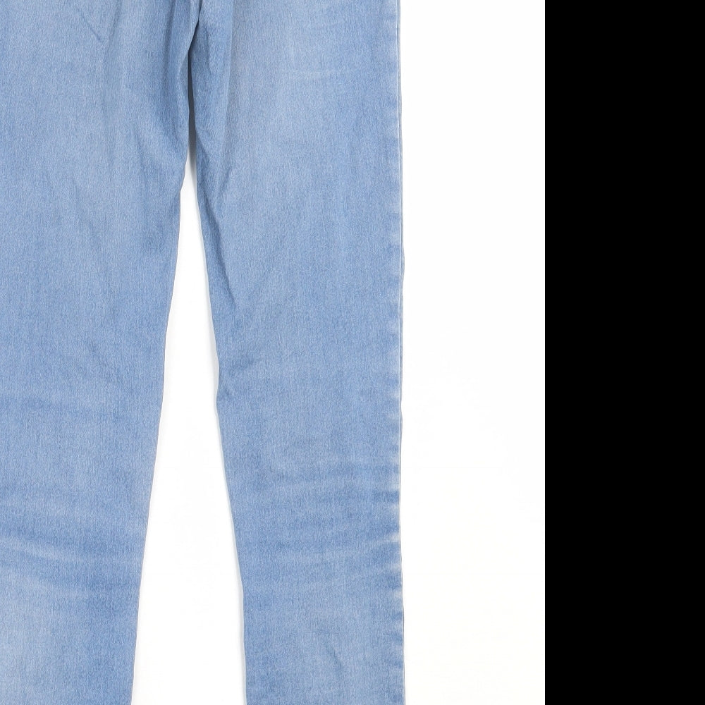 Denim & Co. Womens Blue Cotton Skinny Jeans Size 10 L28 in Regular Button