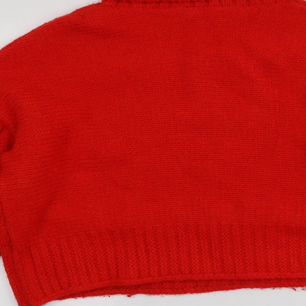 George Womens Orange Roll Neck Acrylic Pullover Jumper Size L