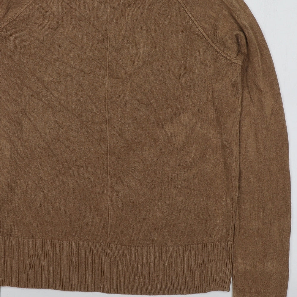 TU Womens Brown Round Neck Acrylic Pullover Jumper Size 10