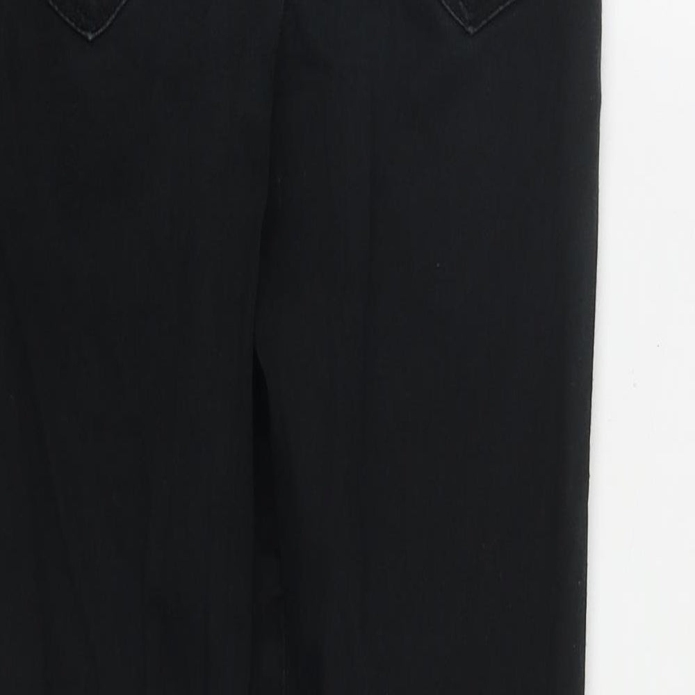 George Womens Black Cotton Straight Jeans Size 10 L27 in Regular Zip