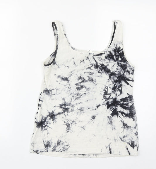 SheIn Womens Multicoloured Geometric Cotton Basic Tank Size S Round Neck - C'est la vie