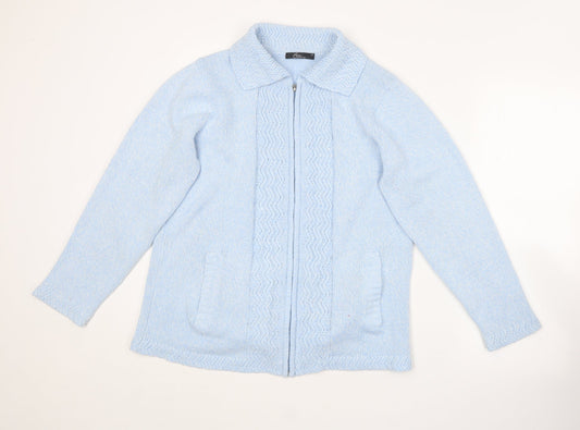 Womens UK Size M BM collection Blue Full Zip Jumper