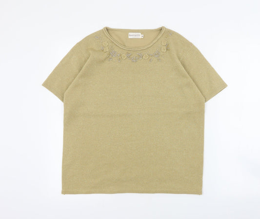 Womens UK Size M Bonmarche Gold Pullover Jumper