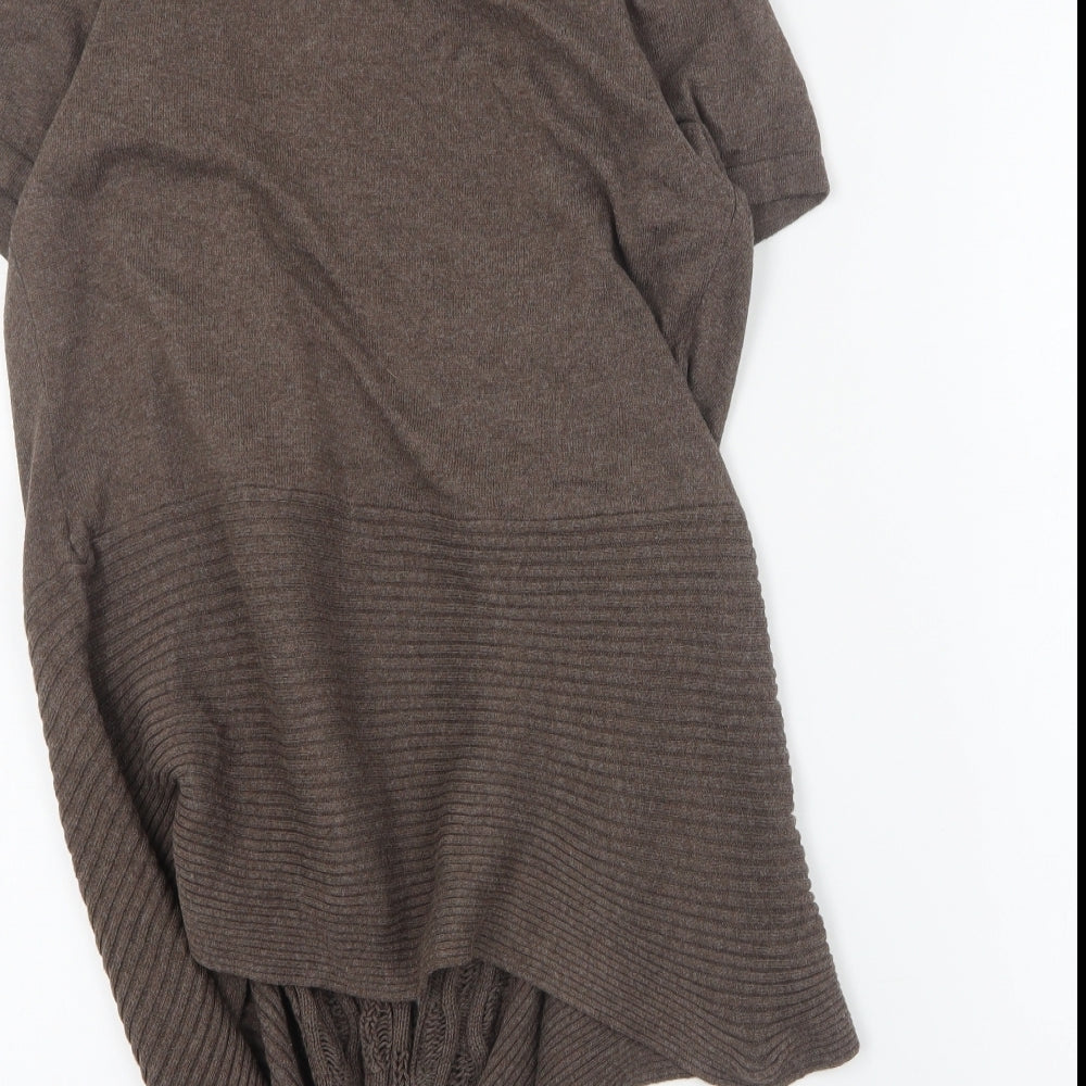 Womens UK Size S Marble Brown Cardigan Jumper