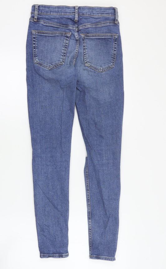 Topshop Womens Black Cotton Skinny Jeans Size 28 in L28 in Regular Zip