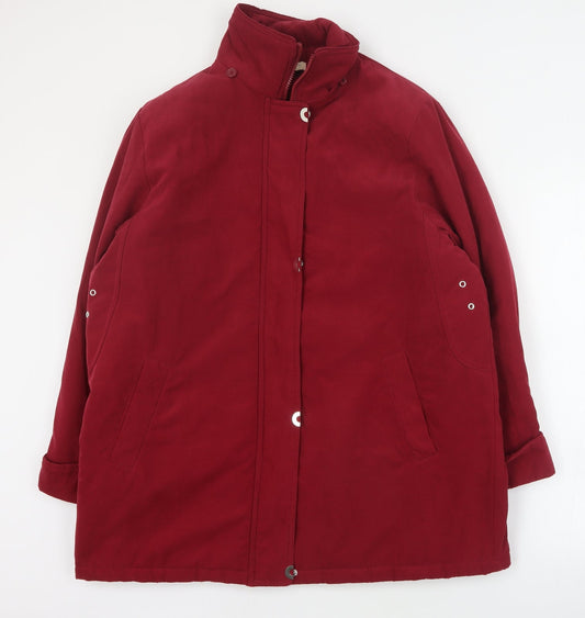 Classics Womens Red Pea Coat Coat Size 18 Zip