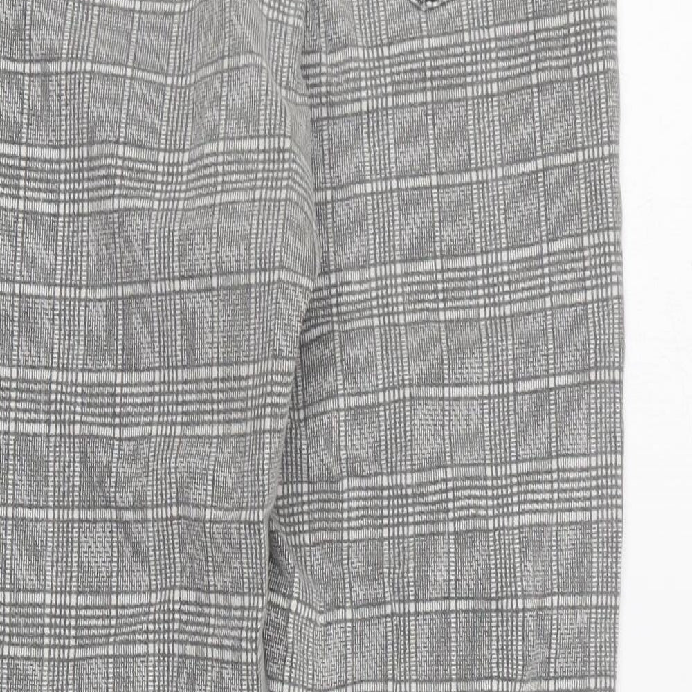 Topshop Womens Grey Plaid Cotton Skinny Jeans Size 30 in L28 in Regular Zip