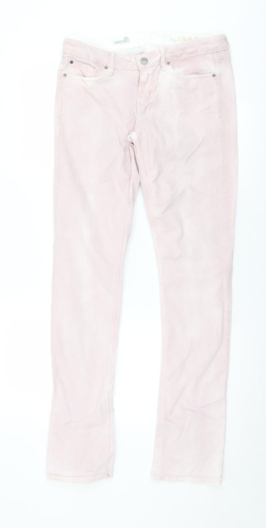 Womens UK Size 8 Gap Regular Fit Skinny Pink Jeans