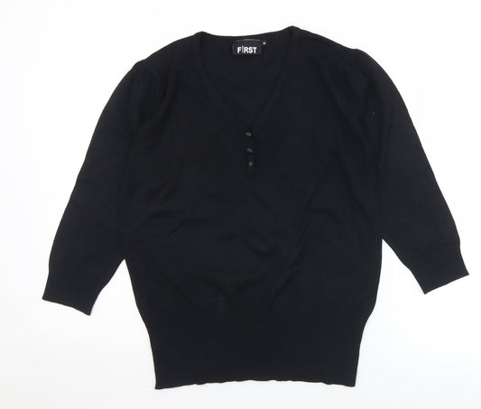 Womens UK Size M First Avenue Black Pullover Jumper