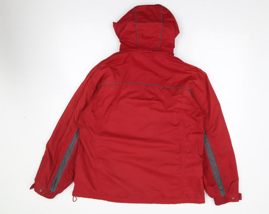 One Valley Womens Red Rain Coat Coat Size M Zip