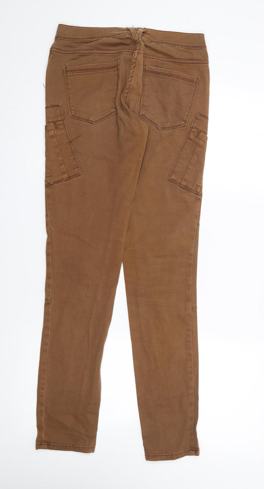River Island Womens Brown Cotton Skinny Jeans Size 6 L28 in Regular Zip