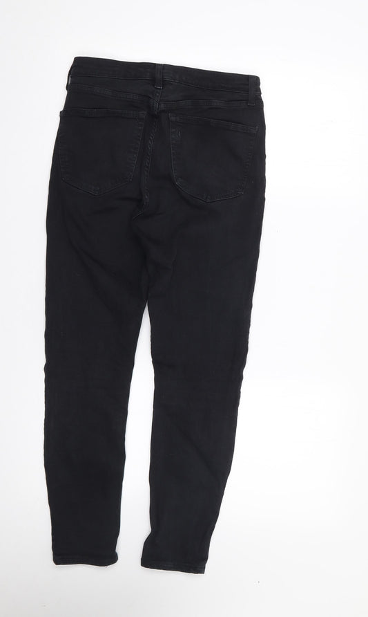Topshop Womens Black Cotton Skinny Jeans Size 28 in L26 in Regular Zip