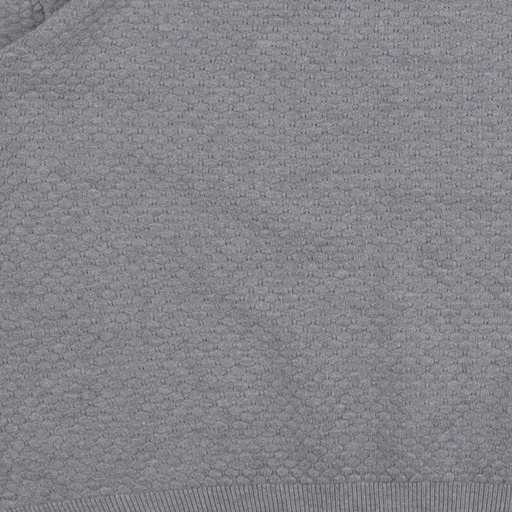 Easy Mens Grey Round Neck Acrylic Pullover Jumper Size L