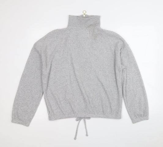 George Womens Grey High Neck Polyester Pullover Jumper Size 12