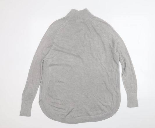 Marks and Spencer Mens Grey Mock Neck Acrylic Pullover Jumper Size S