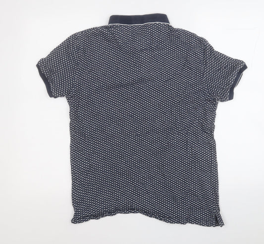 Primark Mens Blue Cotton Polo Size M Collared