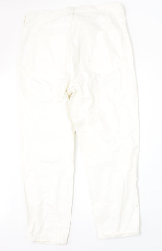 Topshop Womens Beige Cotton Straight Jeans Size 30 L30 in Regular Button