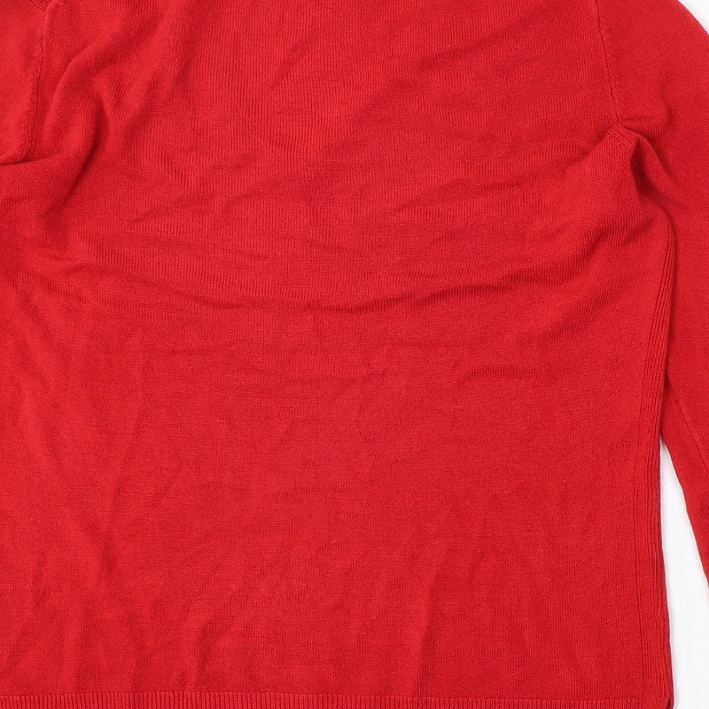 Womens UK Size L Marks and Spencer Red Pullover Jumper