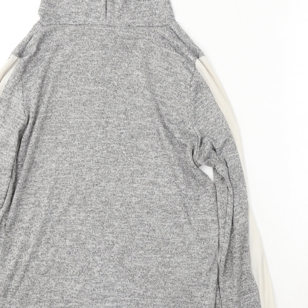 Boohoo Womens Grey Polyester Pullover Hoodie Size 14