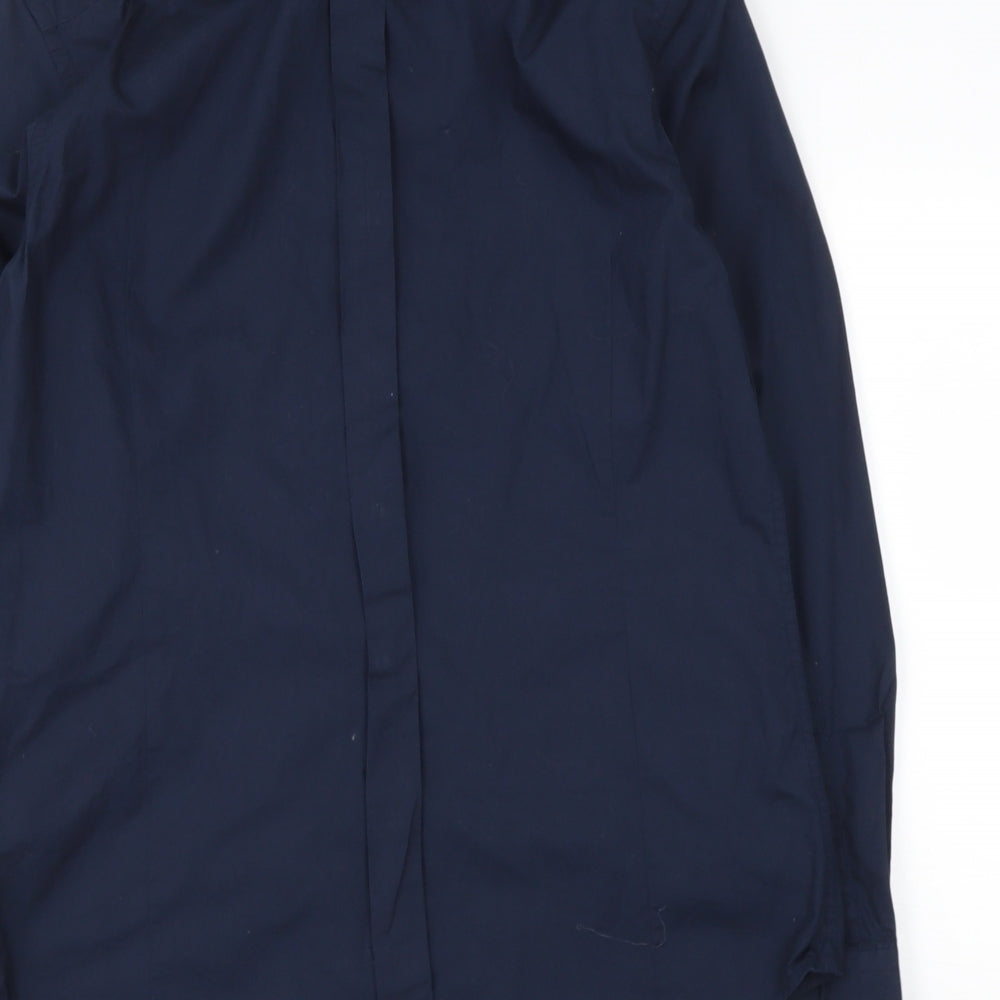 Replay Mens Blue Cotton Button-Up Size S Collared